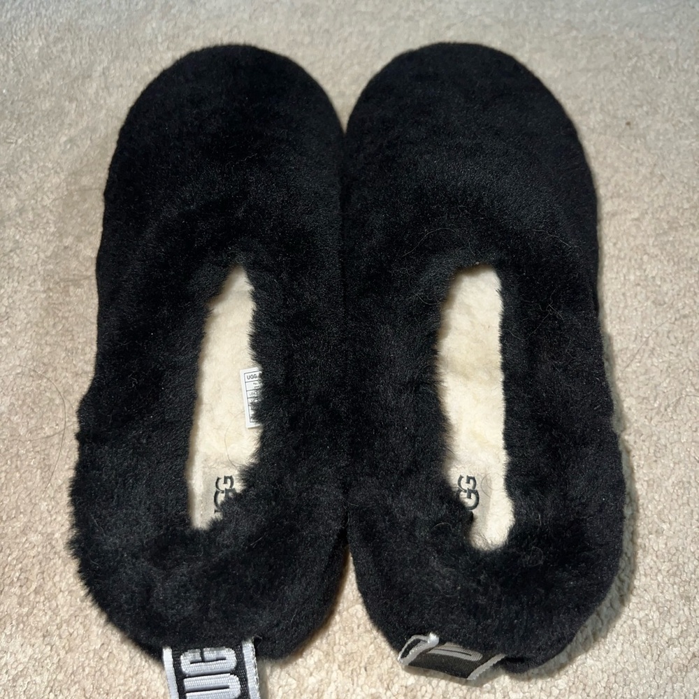 UGG Black Fleece Slippers